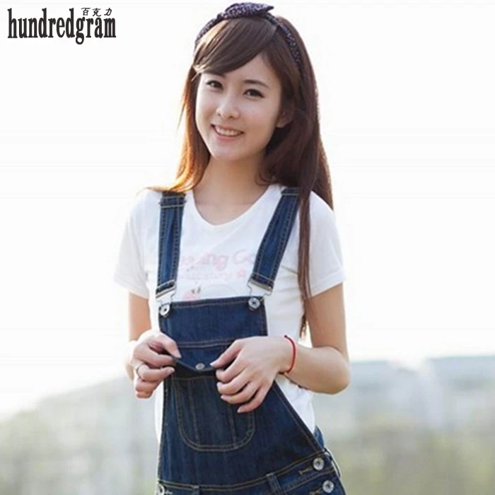 Женский джинсовый комбинезон на подтяжках темно синего цвета новинка 2020|jumpsuit pants