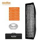 Сотовая сетка Godox 22x90 см, 30x120 см, 50x130 см, 35x140 см, 35x160 см, S-образный кронштейн, держатель для фотографий