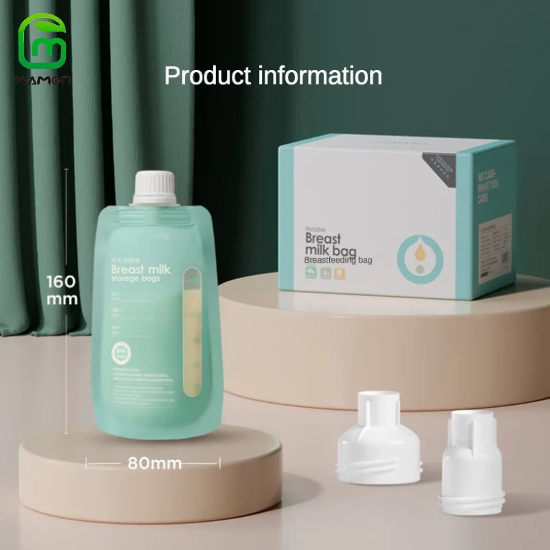 

MAMON Breast Milk Storage Bags Pouch Direct-Pump Direct-Feed Twist Cap for Pumping Freezing Heating and Feeding 20PCS