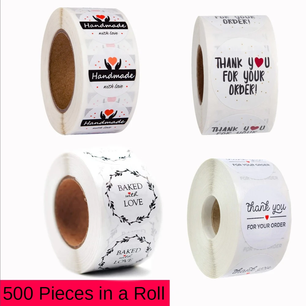 

500 Pieces of 1 Inch Seal Sticker Thank You Baking Crafts Wedding Decoration Sticker Label Stationery Kawaii Sticker Flakes