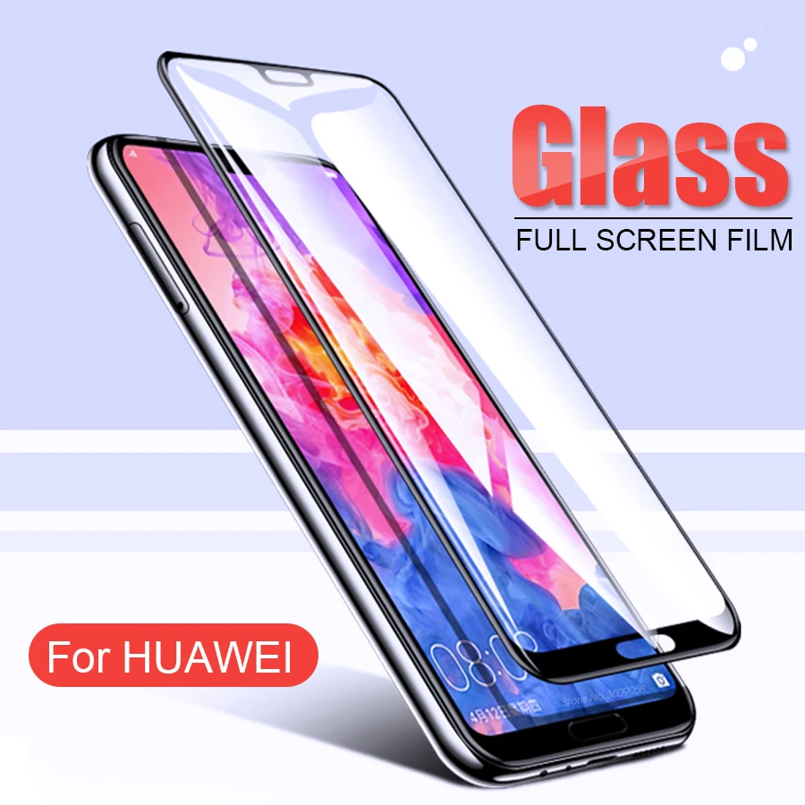 Защитное стекло с полным покрытием для huawei p20 lite Защита экрана pro закаленное