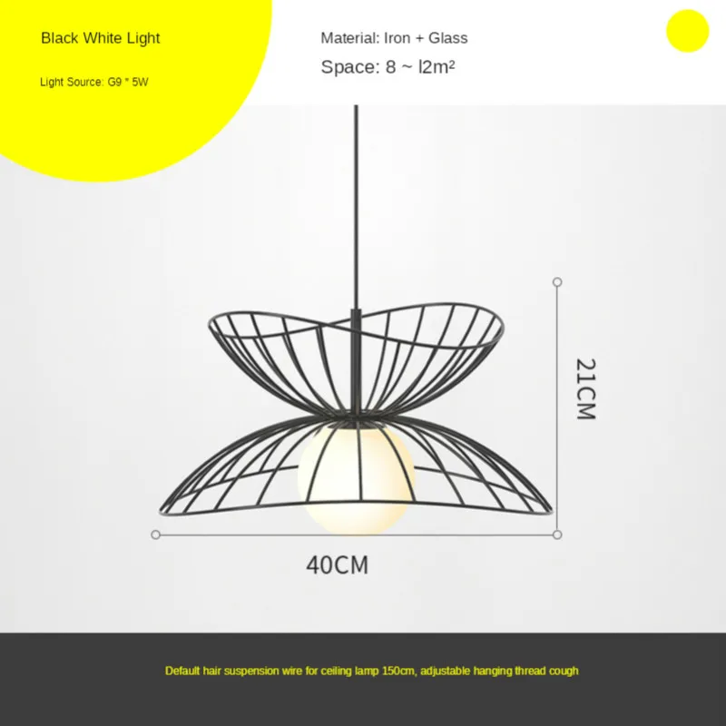 

Nordic Decorative pendant light Modern Minimalist Restaurant Straw Hat pendant light Living Room Bedroom Hanging lamp