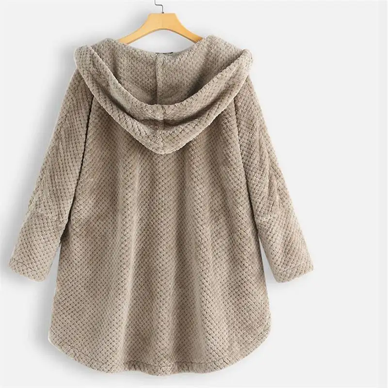 

Women Ladies Fleece Hoodie Hooded Coat Tops Winter Warm Long Jacket Plus Size