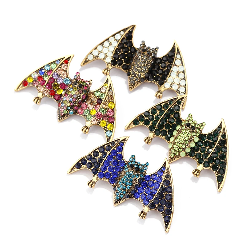 Женская эмалированная брошь ALLYES в форме летучей мыши с кристаллами стразы