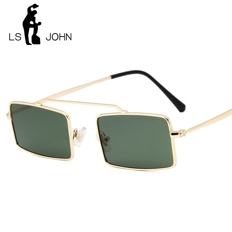 

LS JOHN Small Rectangle Sunglasses Women Men Brand Designer Vintage Retro Colorful UV400 Sun Glasses Lady Oculos De Sol Gafas