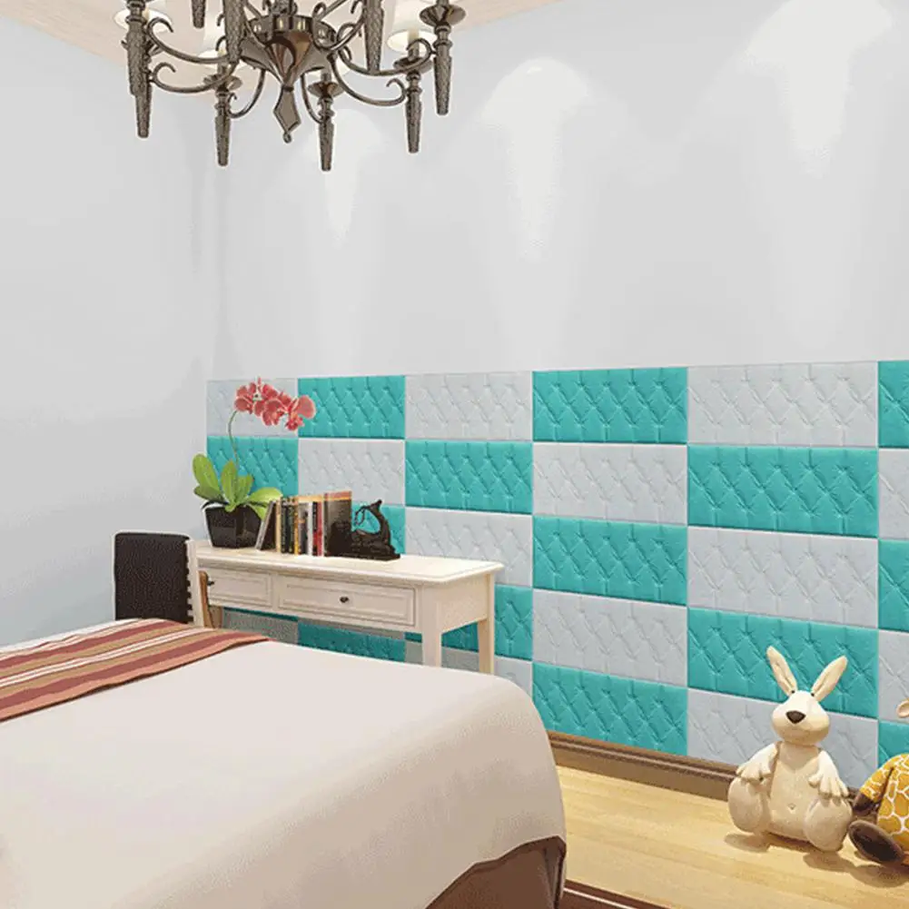 3D искусственная кожа PE пена Водонепроницаемая самоклеющаяся настенная бумага