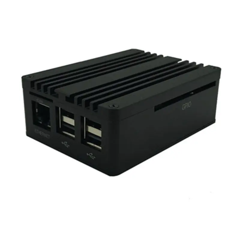 1Set Aluminum Case Metal Shell Black Enclosure for Raspberry Pi 3 Model B+/B Kit
