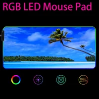 coconut tree beach led mouse pad hot gamer desk mat rgb mousepad laptop gaming mouse mats mice keyboards computer backlit mat