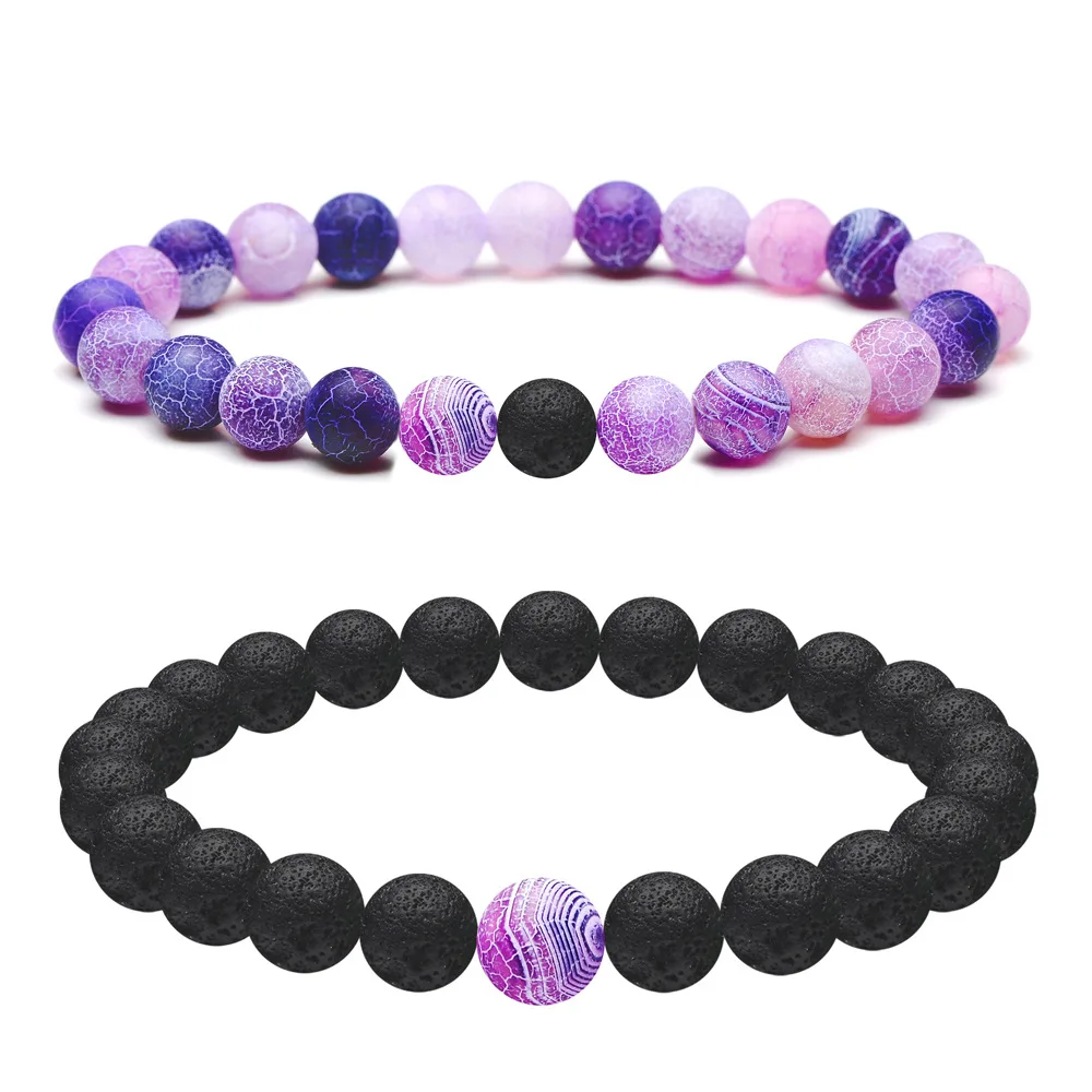 8 мм бусины из натурального камня бисера мороза темно фиолетовый треснувший сон