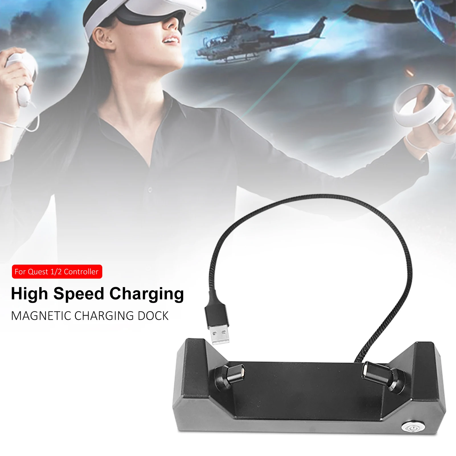 

Magnetic Charging Dock Holder Quick Station Stand Set Adapter For Oculus Quest 2 Headset Display Controller Mount Station Hot