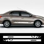 2 шт. автомобильные наклейки длинные боковые полосы для Renault Dacia Logan 2 3 тюнинг автомобильные аксессуары гонки спорт графика виниловая пленка наклейки