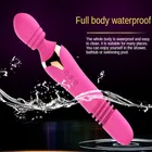 10-скоростной Телескопический вибратор с двойной головкой и подогревом, Женский Вибратор, фаллоимитатор, мастурбатор, искусственная секс-машина, игрушки для взрослых