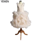 Шампанское облако маленькие цветочные платья для девочек для свадеб Детские вечерние платья пикантные детские изображения платье детская фотосессия