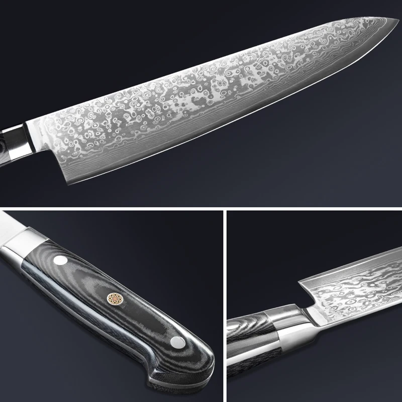 Нож Мясницкий из дамасской стали VG10 кухонный инструмент для нарезки мяса 11