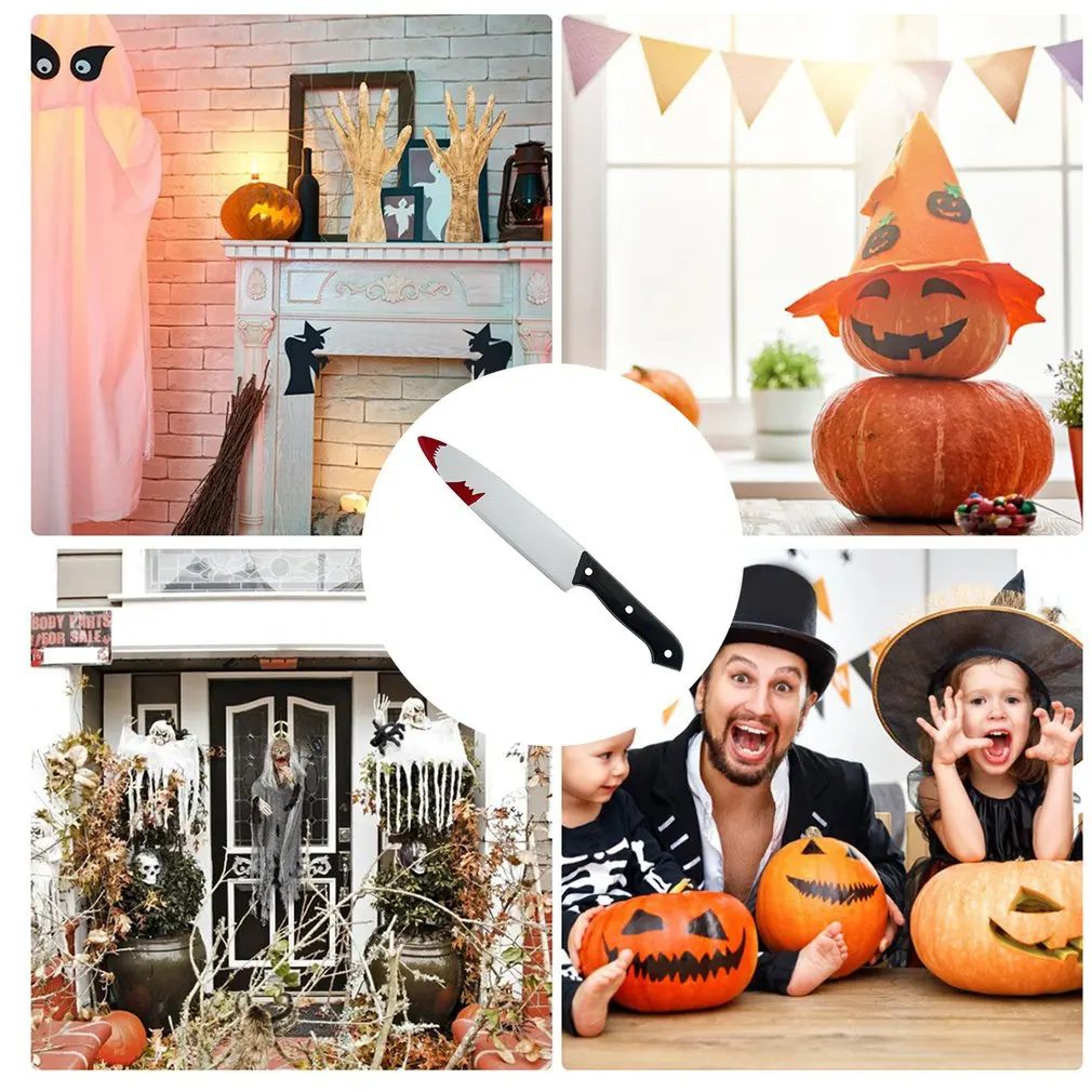 Украшение на Хэллоуин пластиковая поддельная кровавая опора оружие нож косплей