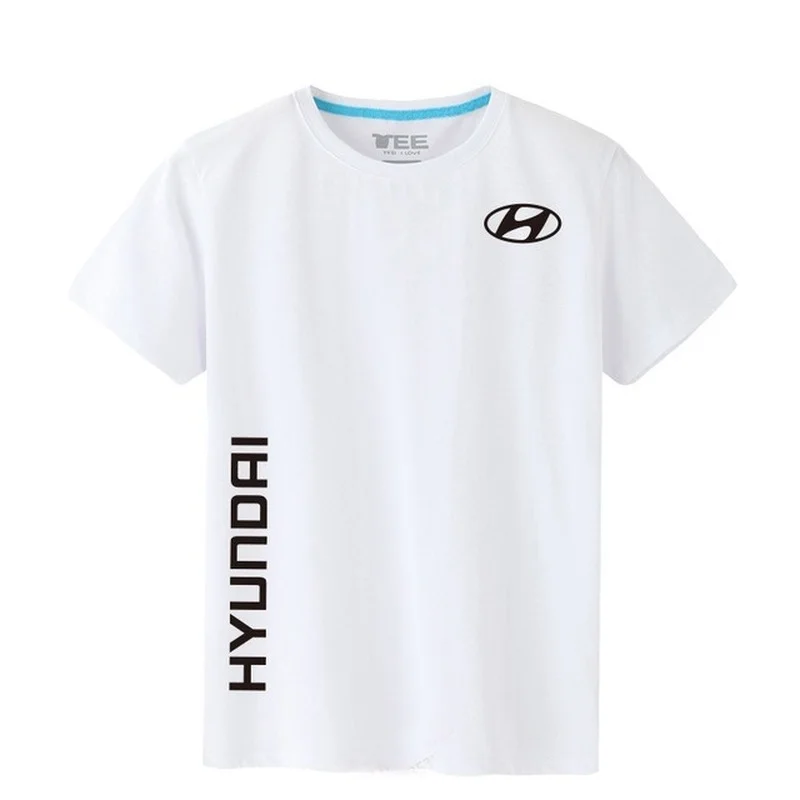 

Классическая Летняя мужская футболка из 2021 хлопка для Hyundai, Однотонная футболка