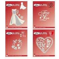 dress heart shaped english words metal cutting dies for diy scrapbook album paper card decoration crafts embossing 2021 new dies
