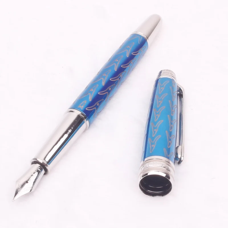 

Luxury Pen Prince Rollerball Pen Metal Blue Ballpoint Fountain Ink Pens Business Office Supplies