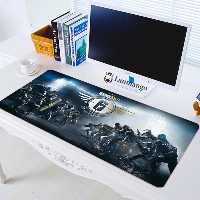 

Rainbow six siege Large Gaming Mouse Pad Anti Slip Natural Rubber mat Computer Gamer Mousepad Mat Lock- Edge for computer gamer
