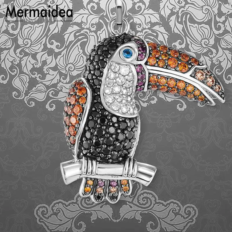 Кулон птицы Toucan модные ювелирные изделия посеребренный модный Кристальный