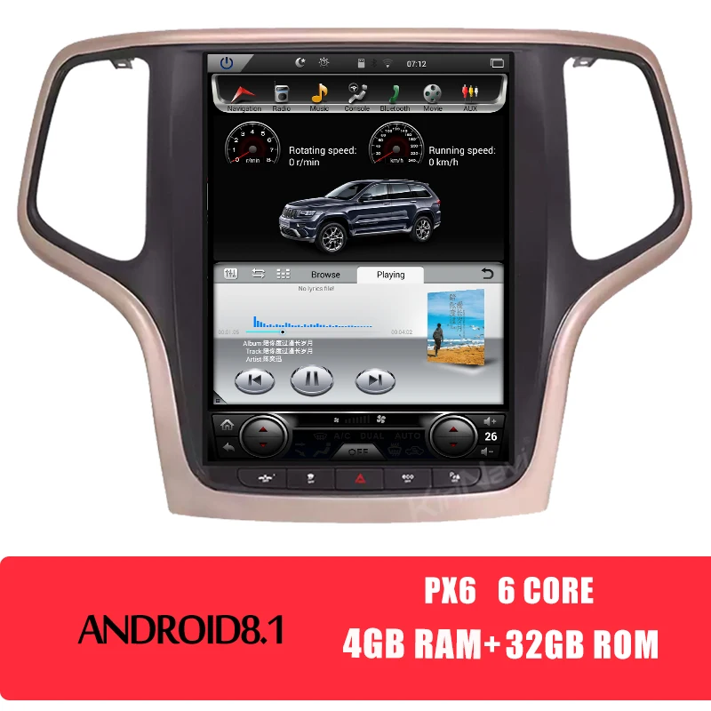 android car radio KiriNavi вертикальный экран Tesla style 10," 1 Din Android 8,1 автомобильный DVD Авто gps навигатор Автомагнитола для Jeep Grand Cherokee - Цвет: android car radio