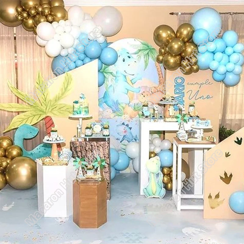 

131pcs Doubled Macaron Blue Wedding Kid Birthday Party Backdrop Baby Shower Balloon Arch Welcome Event Decoration Garland Kits