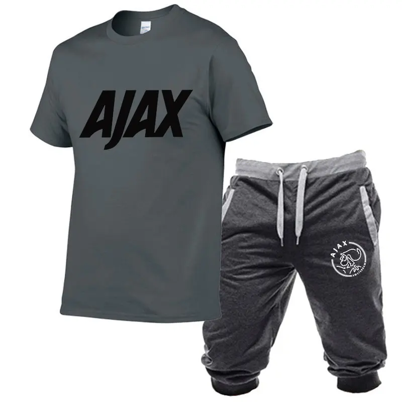 2020 модные футболки ajax забавные мужские + шорты из двух частей с коротким рукавом