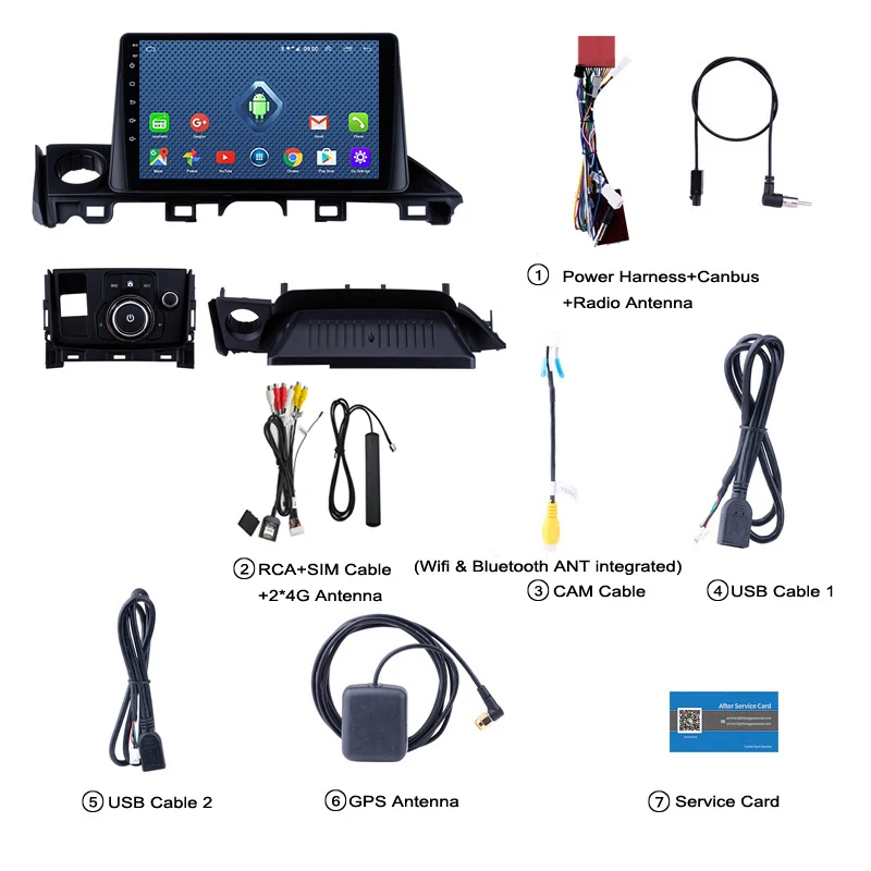 Автомагнитола для Mazda Atenza 2016-2018 4G full Netcom Wi-Fi GPS-навигация 9 дюймов Android 10 0 сенсорный