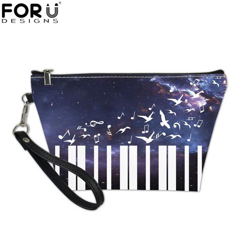L5284Z8 FORUDESIGNS Women Makeup Pouch Organizer Travel Toiletries Bag Piano Notes Waterproof Small Bags for Ladies Handbag Cosmetic Bag - Color: L5284Z8