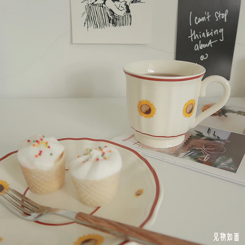 Винтажная кофейная чашка для девочек фарфоровая Экологически чистая