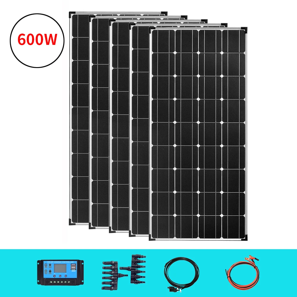 Солнечная панель 18 в 120 Вт 600 panele solare 12 В 24 36 360 зарядное устройство для