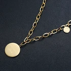 Forvever Love Подвеска-Монета двойной круг круглое ожерелье золотые цепочки звенья женский кулон ювелирные изделия в форме сердца