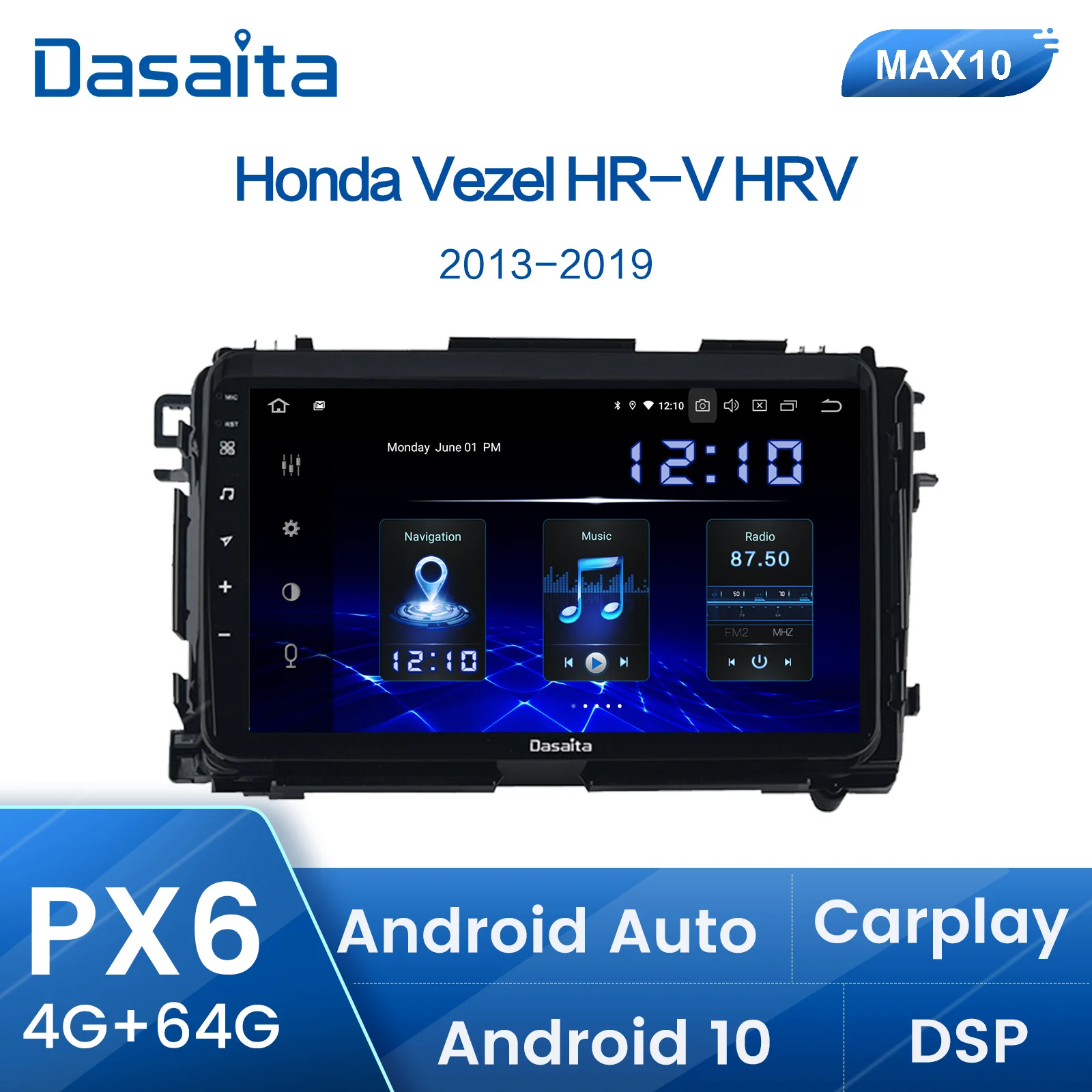 

Автомобильная магнитола Dasaita, стерео-система на Android 10, с 9 "экраном, GPS 2013-2019, IPS DSP, Навигатором, Типоразмер 1 Din