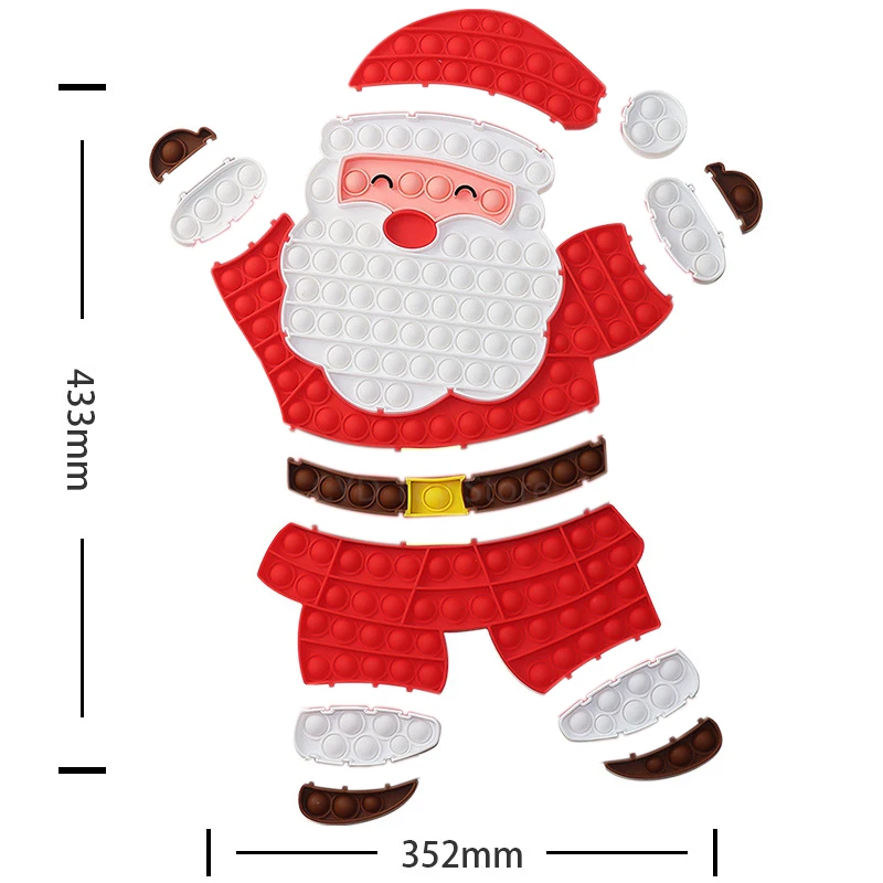 

43 см Санта-Клаус, поп, рождественские игрушки, пузырьки, сенсорное сжимание, снятие стресса, детская Расслабляющая силиконовая игрушка, рожд...
