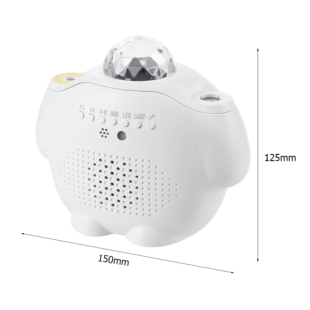 

3 in 1 Star Sky Projector Star LED Night Light Music Player Waving Lights 360 Degree Rotation Night Lighting Lamp