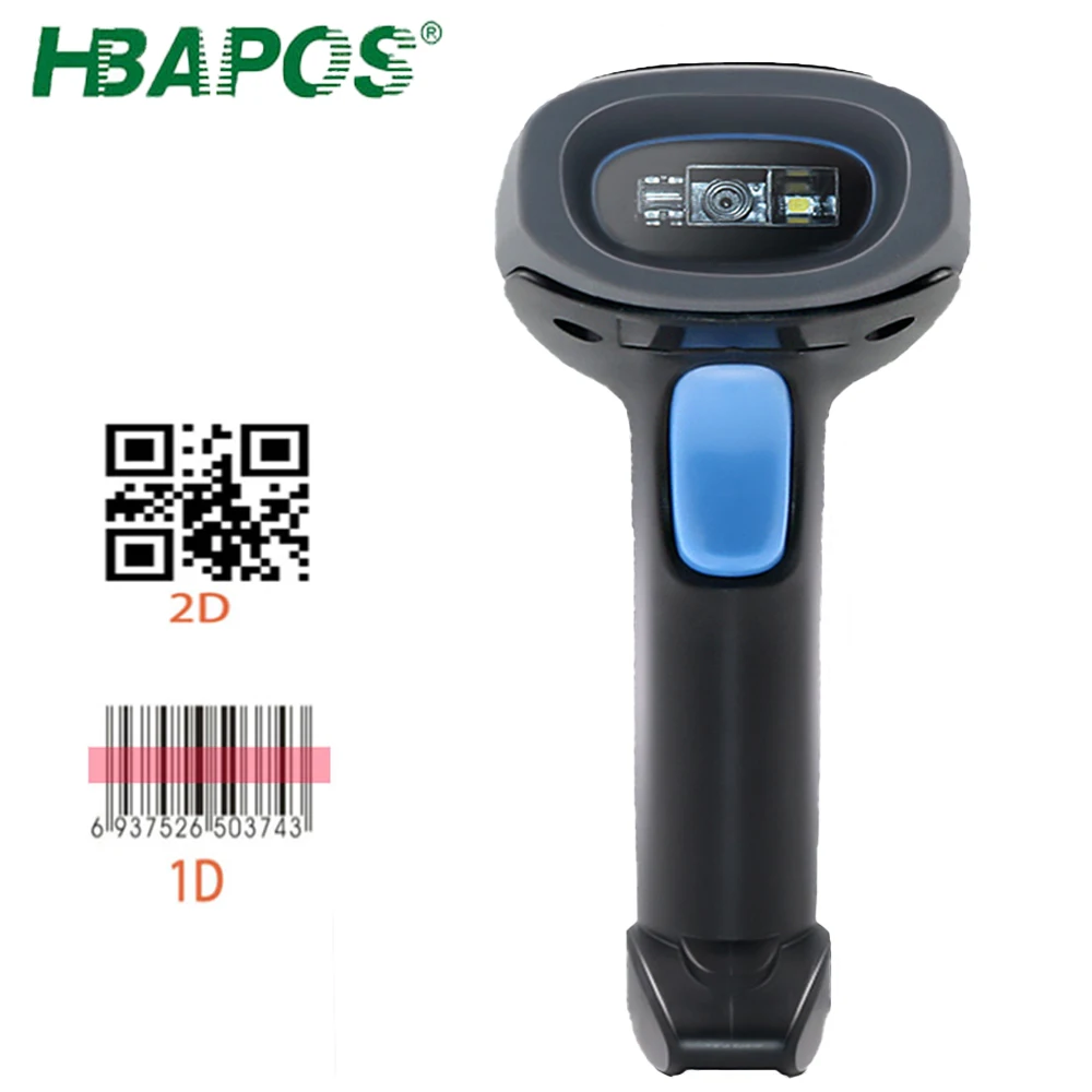 

HBAPOS Barcode Scanner USB Wired Handheld 1D 2D Bar Code Reader Scanner for POS Mobile Payment PC Laptop Computer