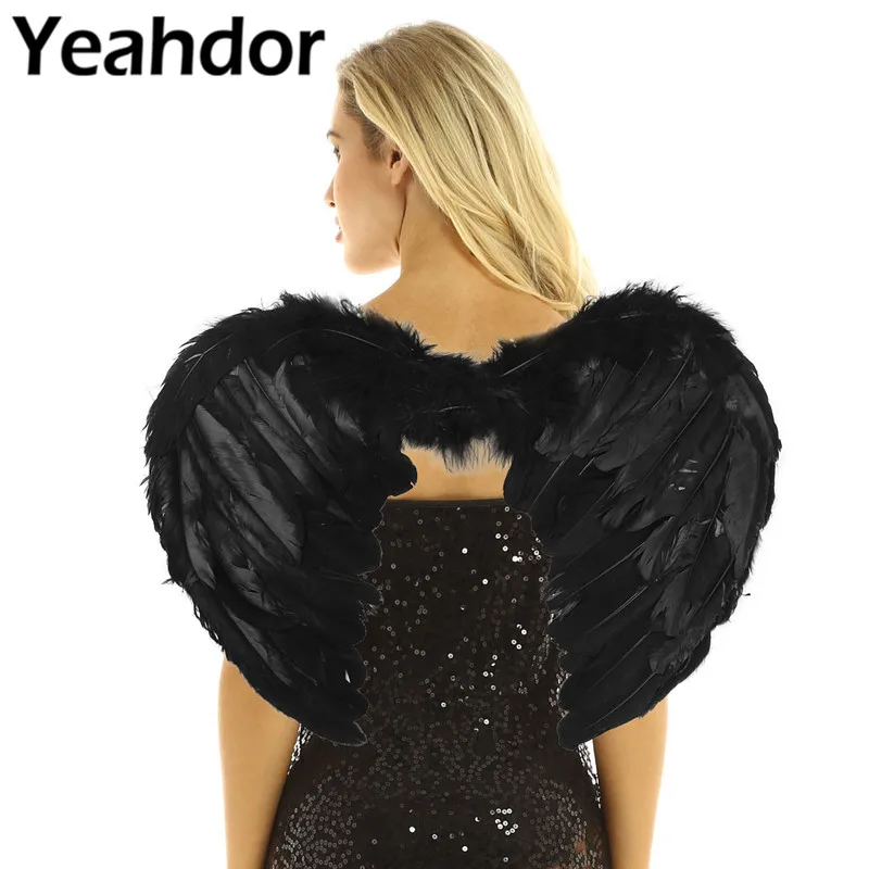 Женский карнавальный костюм с крыльями ангела и Феи из настоящего пера для