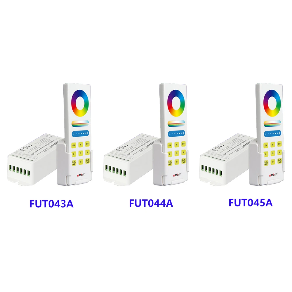 

FUT043A/FUT044A/FUT045A RGB/RGBW/RGB+CCT Smart LED Control System 12V-24V RGB LED Wifi Controller 2.4G Remote App Control