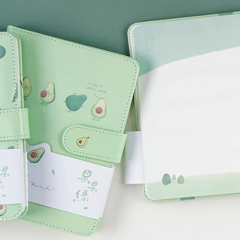Student Travel Diary A5 Color Page Magnetic Buckle Avocado Green Art Notebook Hand Book Random Style | Канцтовары для офиса и