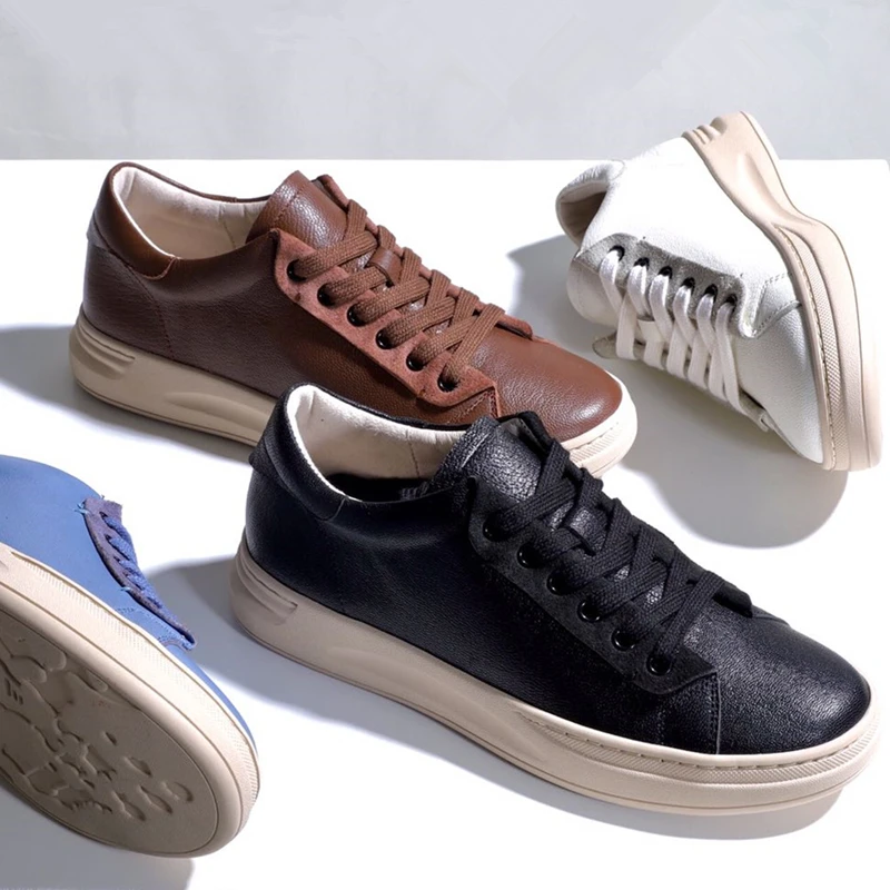 

Кроссовки женские из овечьей кожи, роскошные повседневные, на шнуровке, плоская подошва, удобные