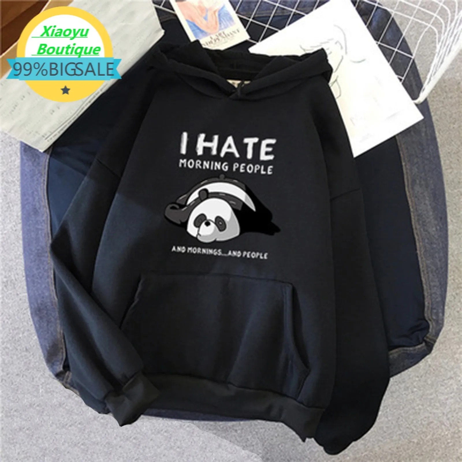 

2021 New Women Kawaii Hoodies Autumn Cute Panda Printed Hooded Sweatshirt Female Harajuku Streetwear Long Sleeve Pullover