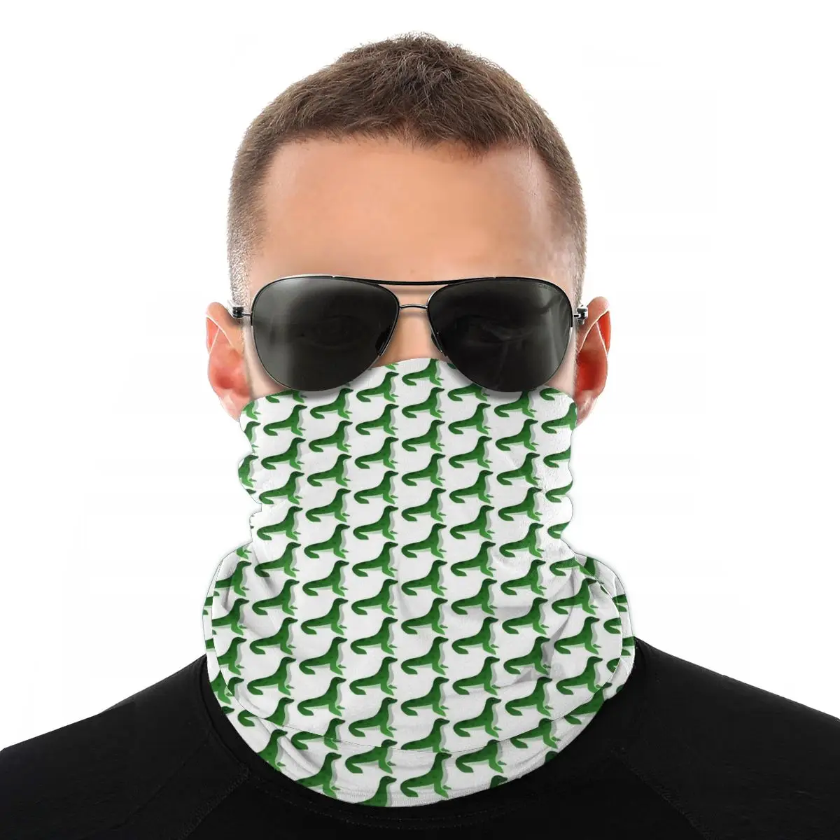 

Green Cartoon Magic Scarf Neck Face Mask Unisex Halloween Tube Mask Tubular Bandanas Protective Headwear Outdoor Camping