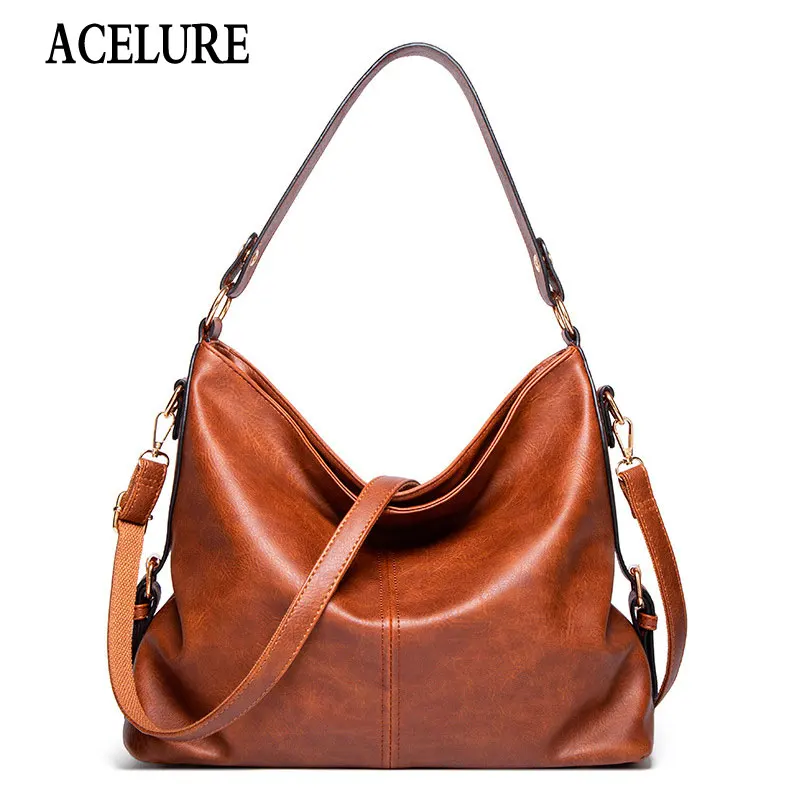 

ACELURE Ladies Shoulder Messenger Bag Wholesale Drop Shopping Fashion Women Bags High Capacity Solid PU Leather Large Handbags
