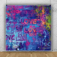 laeacco valentines day love graffiti wall psychedelic family decoration backdrop photographic photo background for photo studio