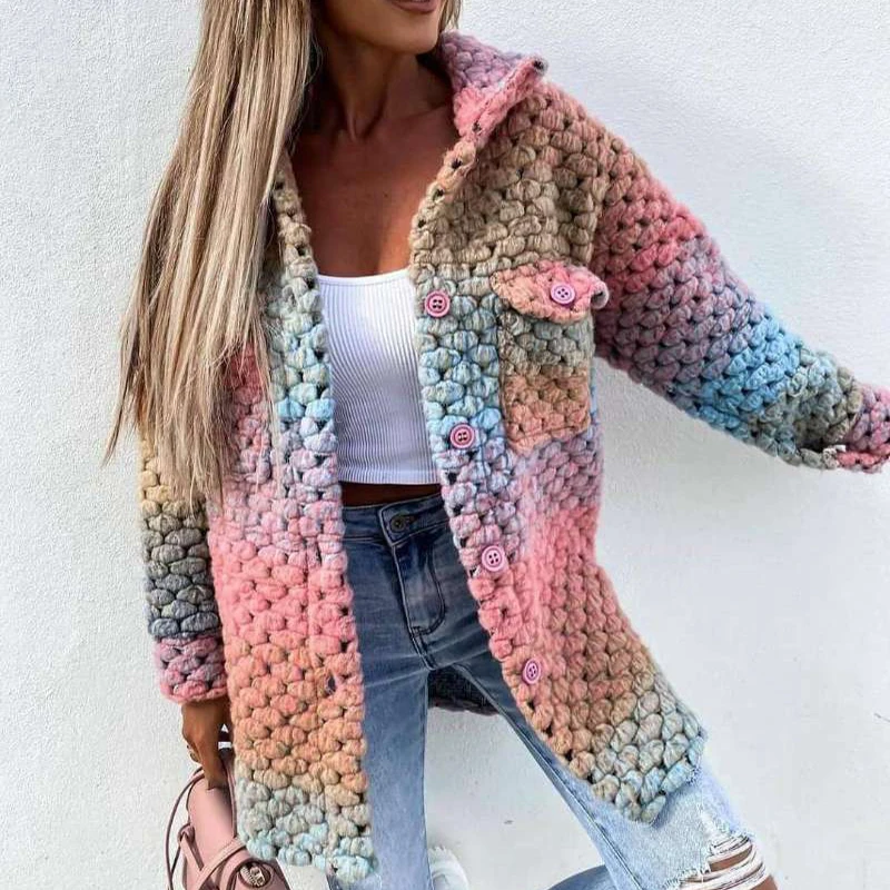 

Fashion Women Outerwear Single Breasted Woolen Casual Long Sleeve Solid Overcoat Autumn Winter New Turn-Down Collar Lace-Up Coat