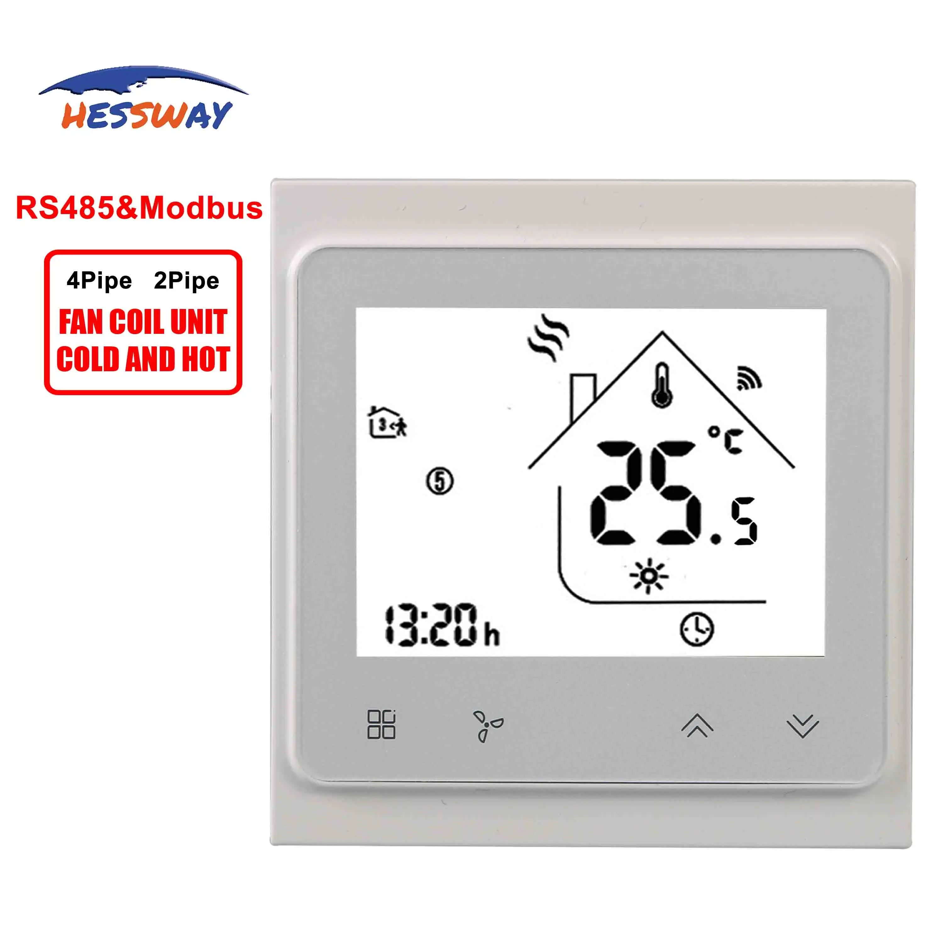 

HESSWAY Remote Terminal Unit RS485/MODBUS thermostat 24v for 2pipe 4pipe heat cool temp