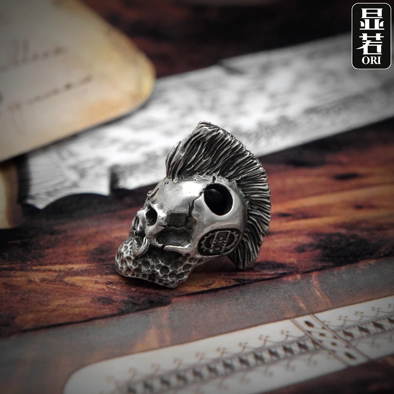 

CX Indian Moxigan Hand Strap EDC Pendant Keychain Handmade Copper Pendant DIY Parachute Cord Pendant