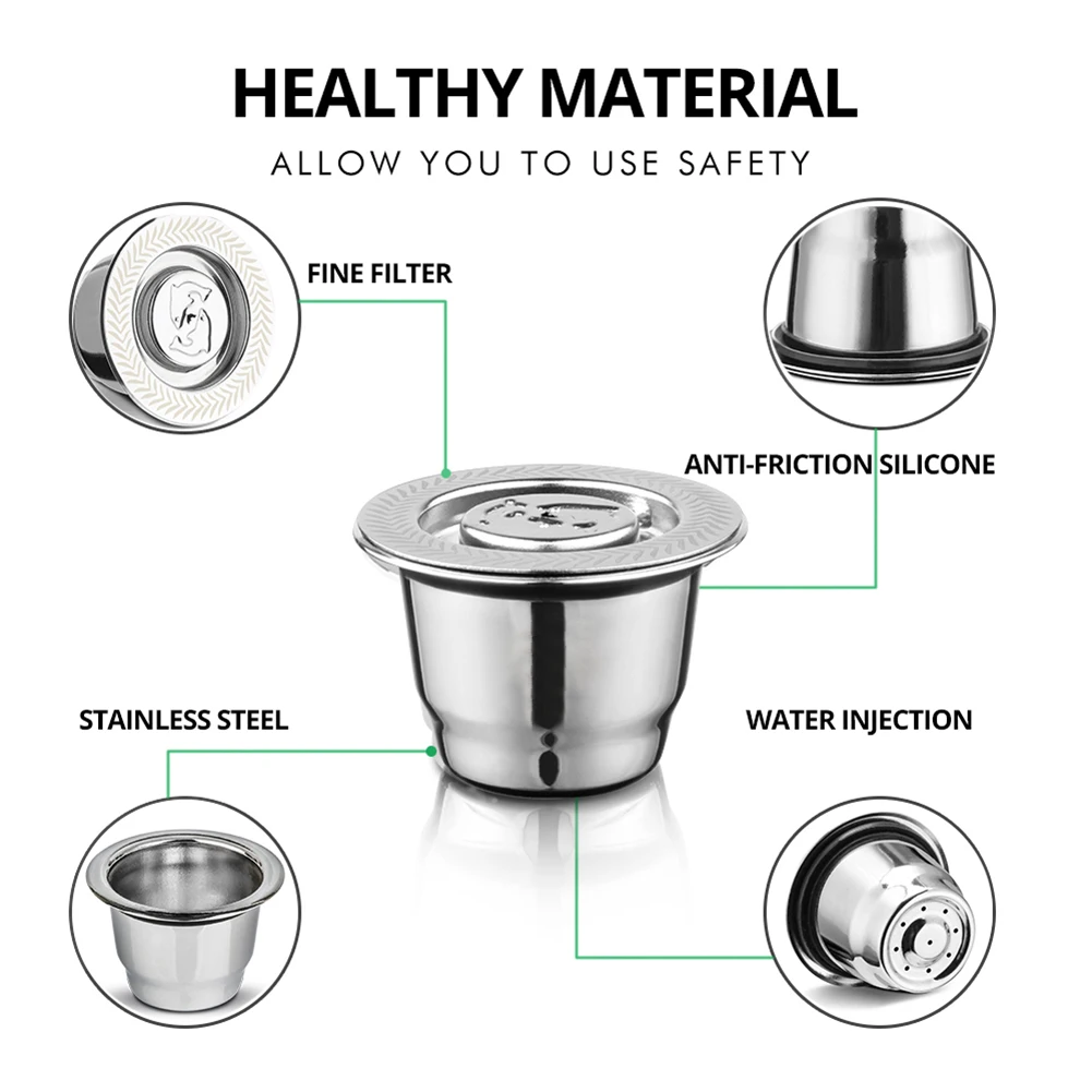 Многоразовый многоразовый фильтр для кофе эспрессо из нержавеющей стали