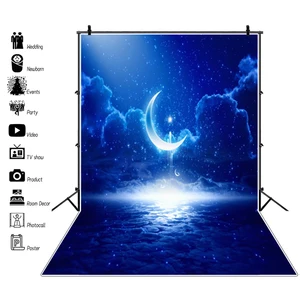 Фотофон мечтательное голубое звездное небо облака лунный Метеор фотография ребенок душ фотография задние фоны новорожденный детский портрет