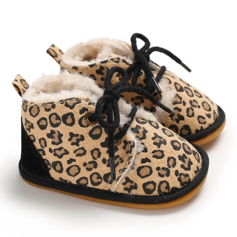 leopard print Baby spring and autumn Girls Boys Shoes Soft Sole 0-18 month Anti-Slip Infant Prewalker Toddler Booties - Цвет: leopard print
